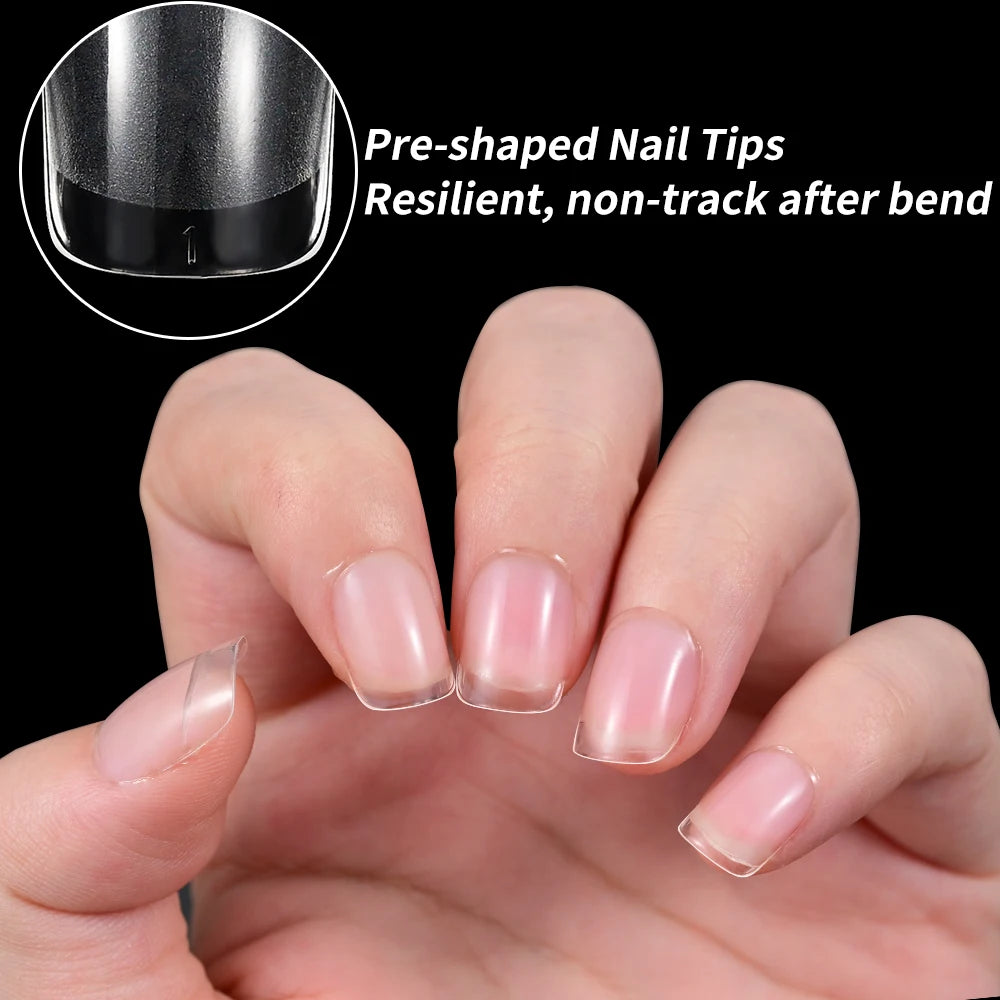240pcs XS Fake Nails Short Square/Almond False Nail Tips Half Matte Acrylic Square Fingernails DIY For Manicure Extension Tools