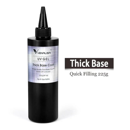 Venalisa Long Wear Tempered Top Coat Reinforce Gel Refill Package Soak Off UVLED Nail Gel Polish Big Volume 225g/30ml Base Gel 838s2 thickbase 225g