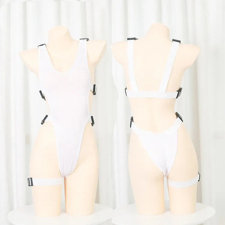 Exotic Summer Fashion Womens Clothing 2024 New Leopard Print Uniform Velvet Straightening Waist Exposed Sexy Tight jumpsuit LHNO White