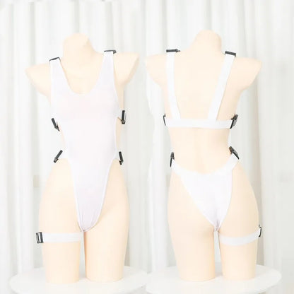 Exotic Summer Fashion Womens Clothing 2024 New Leopard Print Uniform Velvet Straightening Waist Exposed Sexy Tight jumpsuit LHNO White