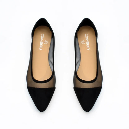 Women's Casual Sandals Pointed Spliced Flat Shoes for Women's Daily Shallow Mouth Fashion Mesh Shoes Single Shoe Women Shoes