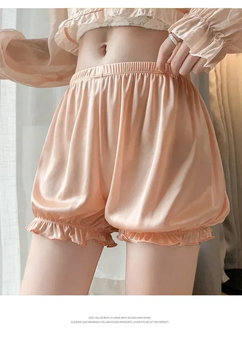 Summer Thin Safety Pants Women JK Leggings Women Anti-slip Safety Pants Women Loose Wear Shorts Home Pajama Pants Women White