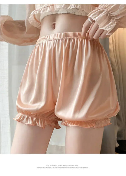 Summer Thin Safety Pants Women JK Leggings Women Anti-slip Safety Pants Women Loose Wear Shorts Home Pajama Pants Women White