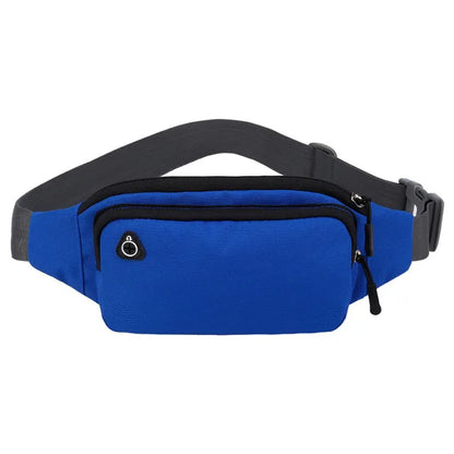 Nylon Waterproof Fanny Waist Bag Pack For Men Women Belt Pouch Male Belly Banana Ladies Bum Hip Kangaroo Sports Running Waistbag Blue CHINA