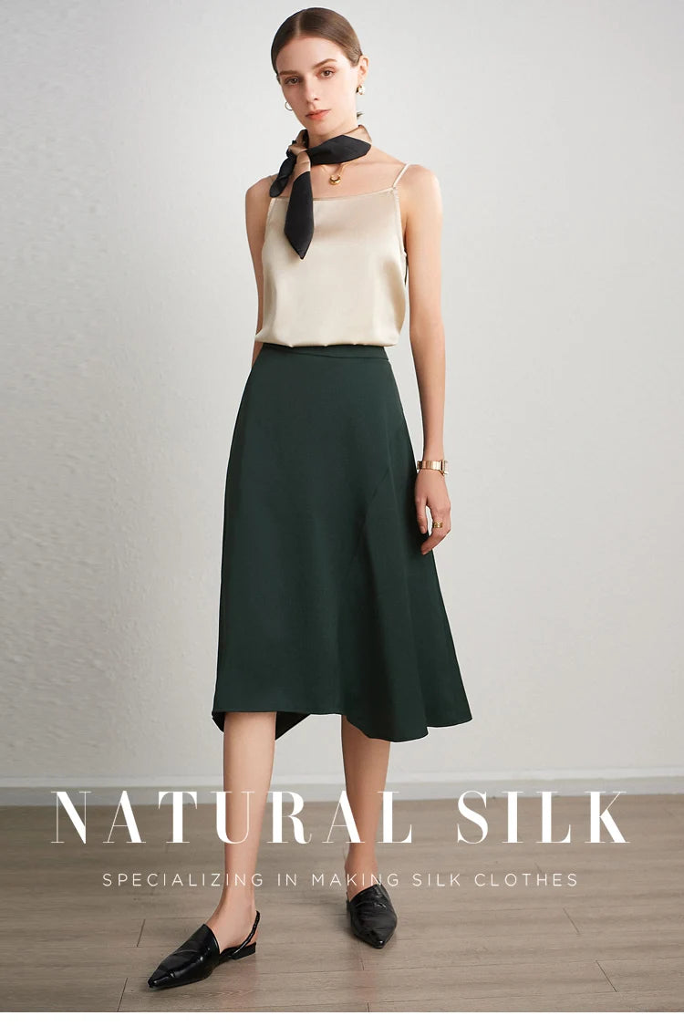 SuyaDream, Women 100%Real Silk Camisoles, 19MM, Solid Cozy Camis, 2024 Spring Summer Basic T shirts, White, Pink, Beige