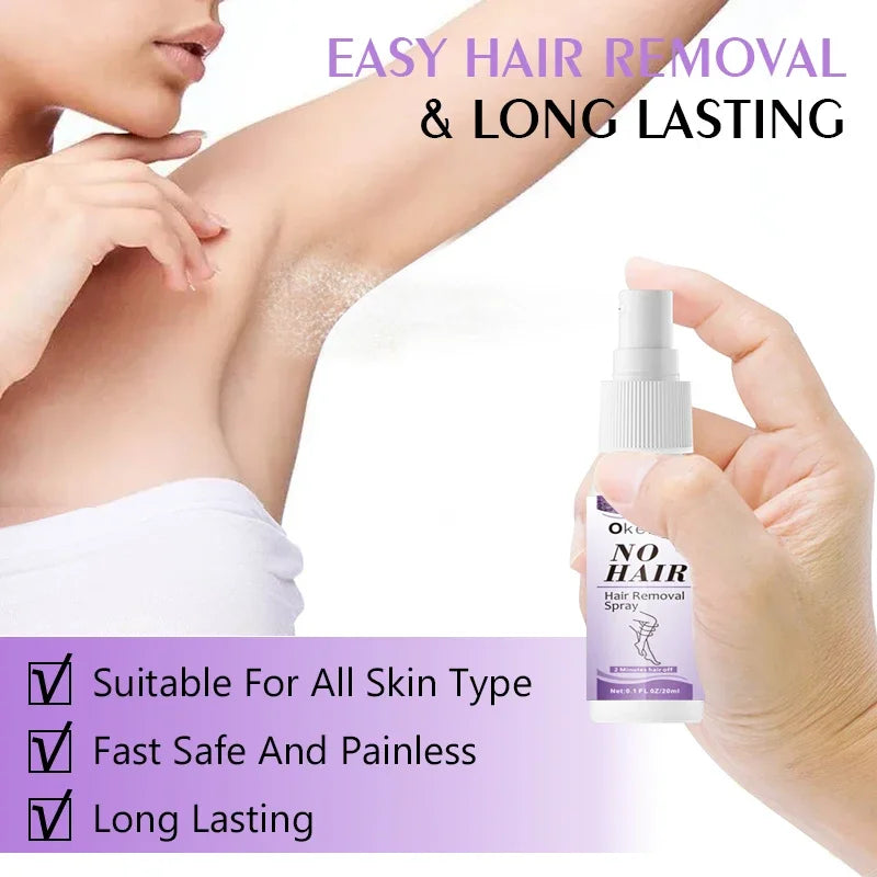 Permanent, painless hair removal spray, axila, legs, arms, hair remover, hair growth inhibitor, nutritious repair, body care