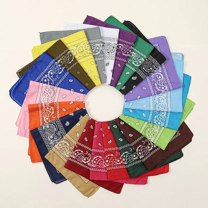 Bohemian Print Bandana Paisley Printed Headbands Hiphop Kerchief Outdoor Unisex Headband Wrist Wraps Face Mask Handkerchief