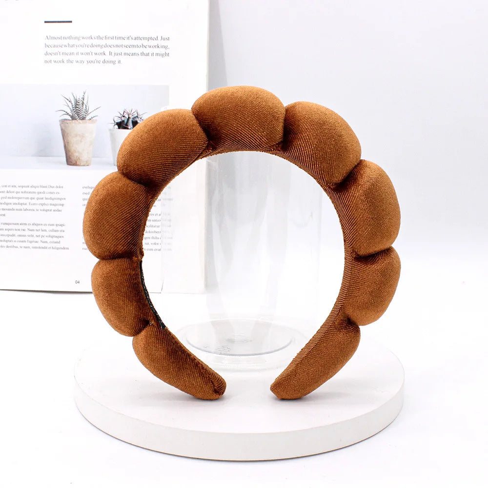 Sponge Spa Headband Velvet Washing Face Wide Padded Headband Skin Care Makeup Removal Shower for Women Girls Hair Accessories