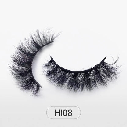 Dropshipping Reuseable Natural Long 12-15mm 3D Faux Mink Lashes Fluffy Volume False Eyelashes Cruelty Free Wispy Makeup Lashes Hi08 15mm CHINA
