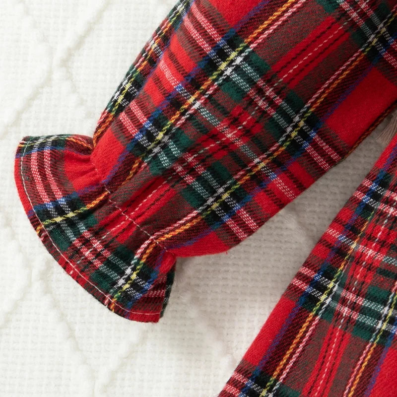 Spring and Autumn New Baby Girls Long Sleeve Dress Academy Style Checkered Children's Clothing+Rabbit Bag (9 Months-3 Years Old)