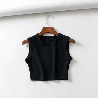 summer vintage white crop tops women biker black punk sexy tank top korean streetwear cropped sleeveless top feminino black