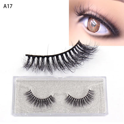LEHUAMAO False Eyelashes Mink Lashes Natural Thick False Eyelashes Extension Wispy Soft Lashes Makeup Tools D22 1Pair-A17