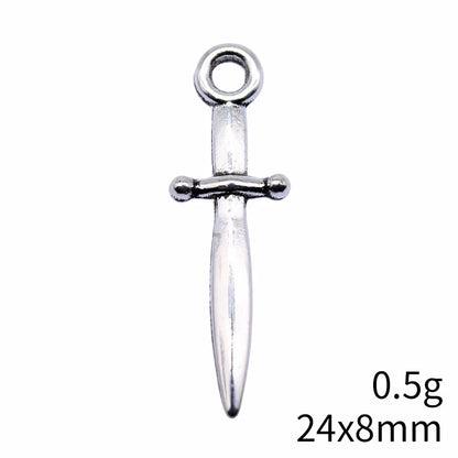 WYSIWYG 20pcs 24x8mm Antique Silver Color Sword Charms Pendant For DIY Jewelry Making Handmade Jewelry Craft Findings