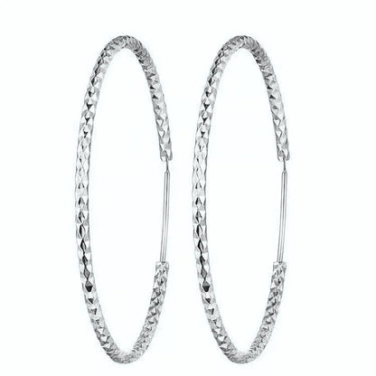 Senlissi - New Fashion 18k Gold Plated 925 Sterling Silver Women's Hoop Earrings 2.0mm Fashion Earring Rose Gold Cерьги Kольца 0