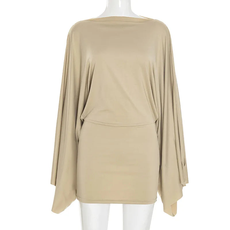 Nsauye Y2K Women Sexy High Street Fashion Mini Wrap Night Club Long Sleeve Dress Hollow Out Casual Evening Party Dress 2025