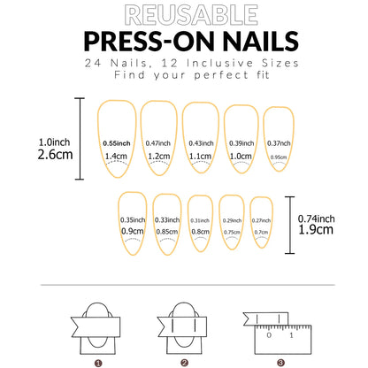 ARTAUG 24PCS Press On Nails Short Almond Wine Red High Saturation Fake Press On Nails  Korean Press On Nails Valentine'S Day Badiee Stylez