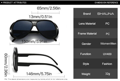 SHAUNA Fashion Oversized Pilot Men Sunglasses Retro Gradient Mirror Shades UV400 Women Sun Glasses