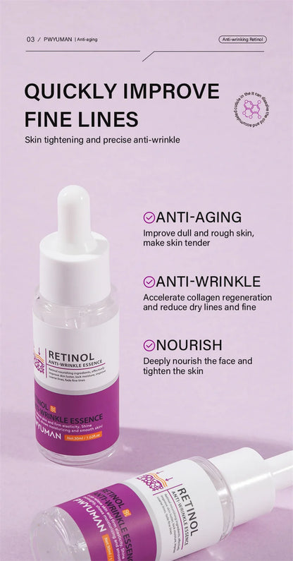 Retinol Against Wrinkles Serum Remove Wrinkle Firming Fade Fine Lines Anti Aging Improve Laugh Line Moisturizing Skin Care Korea