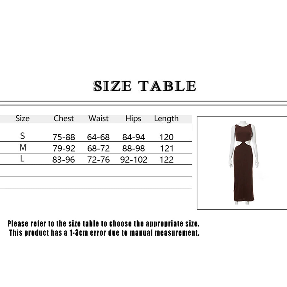 Y2K Europe and America spring new traf top women's solid color sleeveless hollow temperament high waist side dress