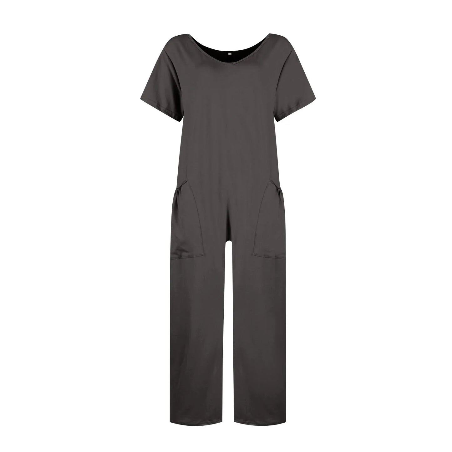 jumpsuit women Fashion Casual Short Sleeve Jumpsuits Loose and comfortable Pullover bodysuit With Pockets trend monos largos Badiee Stylez
