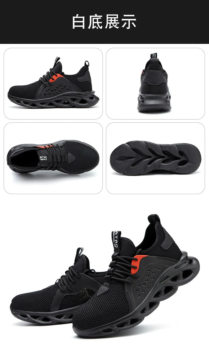 48 Size Steel Toe Cap Light Breathable Sneaker For Men Unisex Work Safety Shoes  Anti-smash And Anti-puncture Safety Sneakers - Badiee Stylez