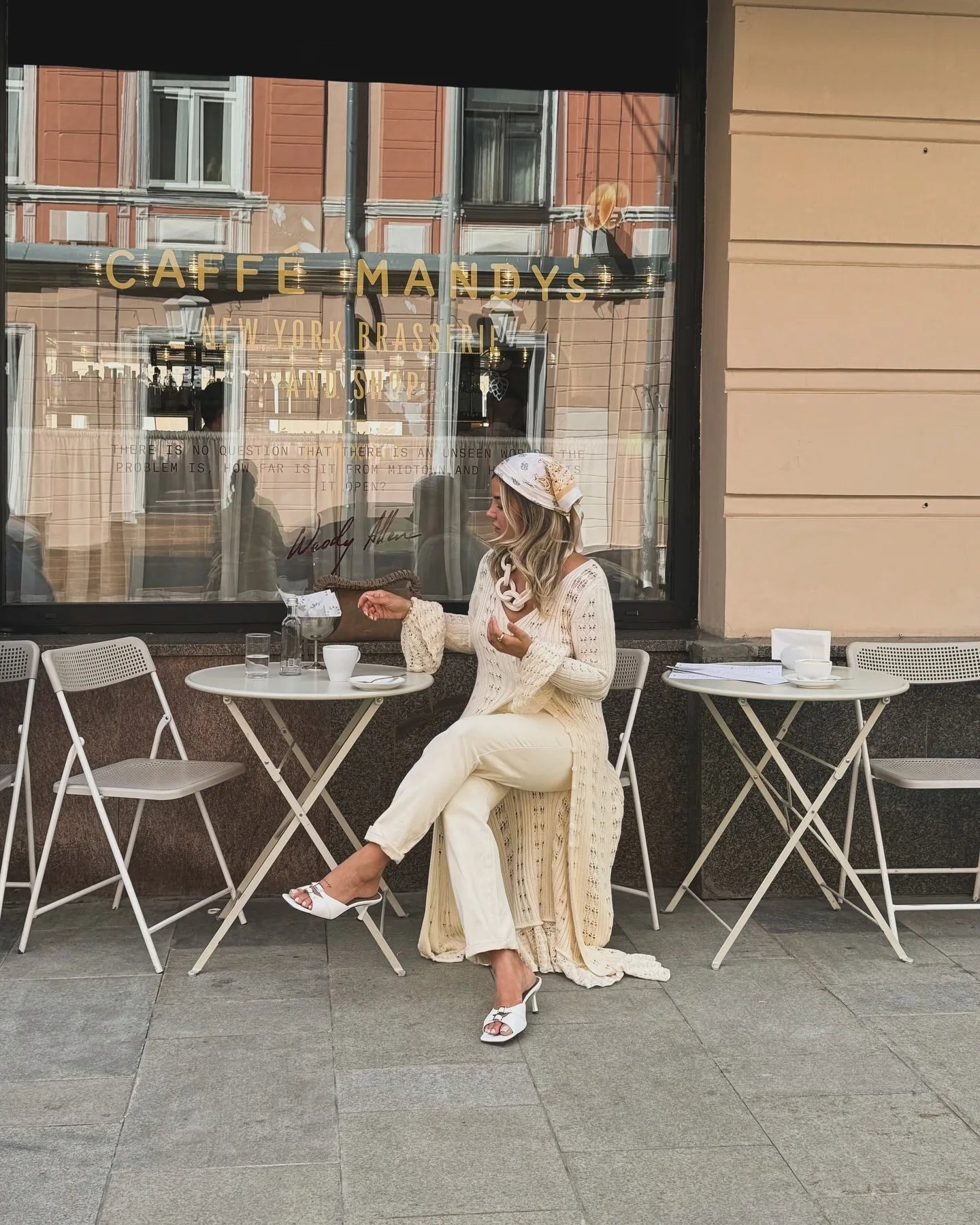 DSMTRC 2025 Holiday Knitted See-throught Cardigan Dress V Neck Long Flare Sleeves Leisure Long Trendy Single Breasted Autumn