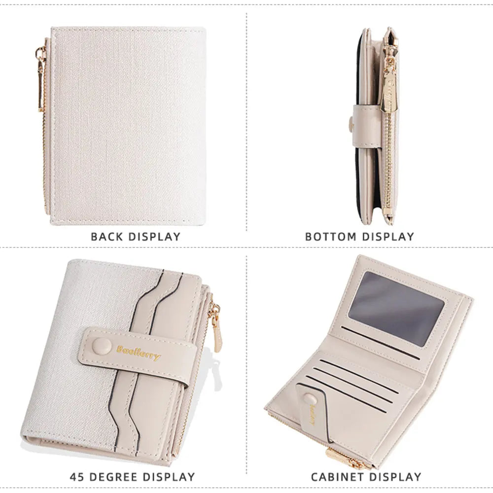 Baellerry High Quality Women Wallets New Simple Short Card Holde Brand Female Purse Photo Holder Coin Pocket Zipper Women Wallet