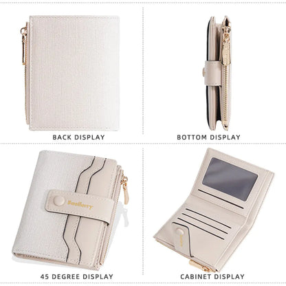 Baellerry High Quality Women Wallets New Simple Short Card Holde Brand Female Purse Photo Holder Coin Pocket Zipper Women Wallet