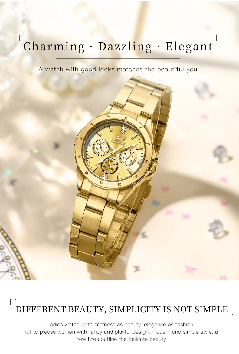 OPK 6001 Women's Watches Original Quartz Watch Waterproof Multifunctional Chronograph Ladies Watches Girls Gifts Reloj Mujer