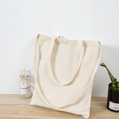 ISKYBOB Large Capacity Canvas Shoulder Bag Handbag Folding Eco Cotton Tote Bags Reusable DIY Painted Shopping Bag Grocery Bag