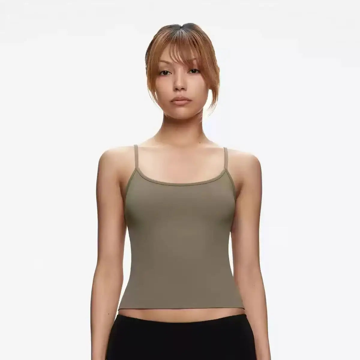 Tank Summer Women's Solid Color Slimming Stretch Fitness Camisole Basic Sports Bra Skin-Friendly Yoga Top