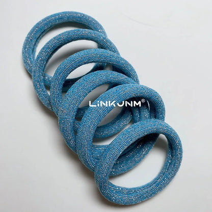 6PCS Women Glitter Hair Scrunchies Girls Elastic Hair Rubber Bands Hair Holder/Gum Hair Accessories Ponytail Hair Holders Badiee Stylez