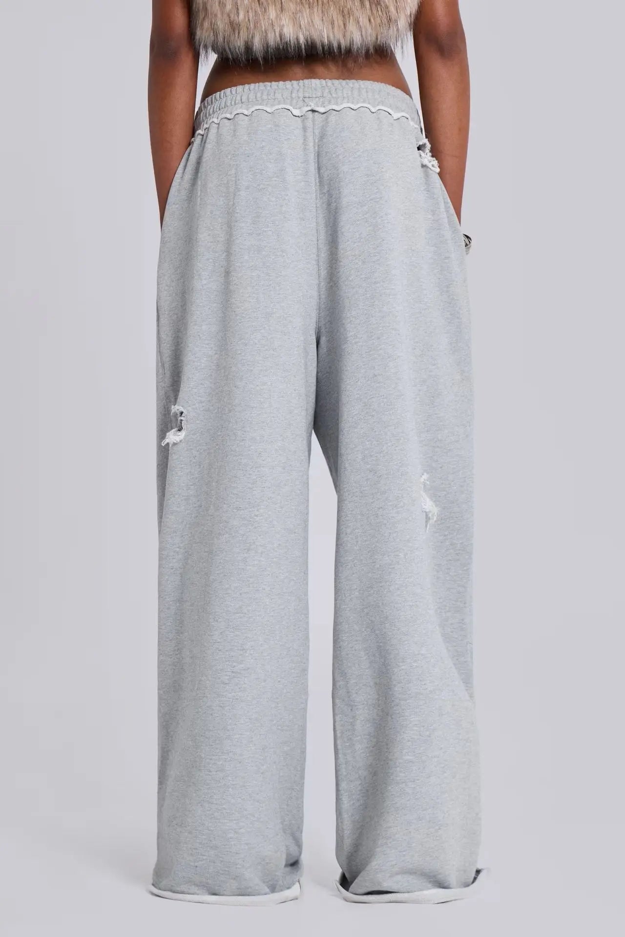 Women Baggy Sweatpants Casual Y2K Hip Hop Grunge Wide Leg Hole Loose Ripped pants Oversized Streetwear Trousers Badiee Stylez