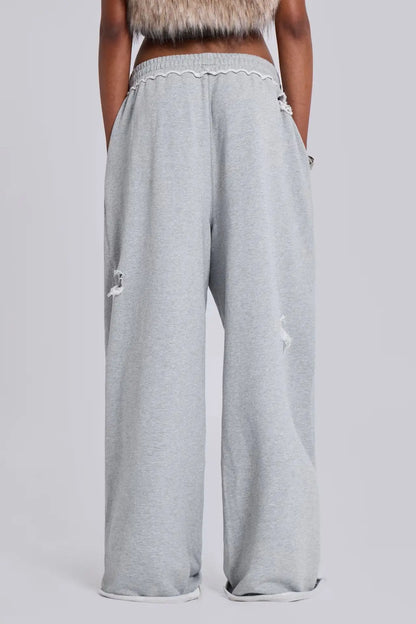 Women Baggy Sweatpants Casual Y2K Hip Hop Grunge Wide Leg Hole Loose Ripped pants Oversized Streetwear Trousers Badiee Stylez