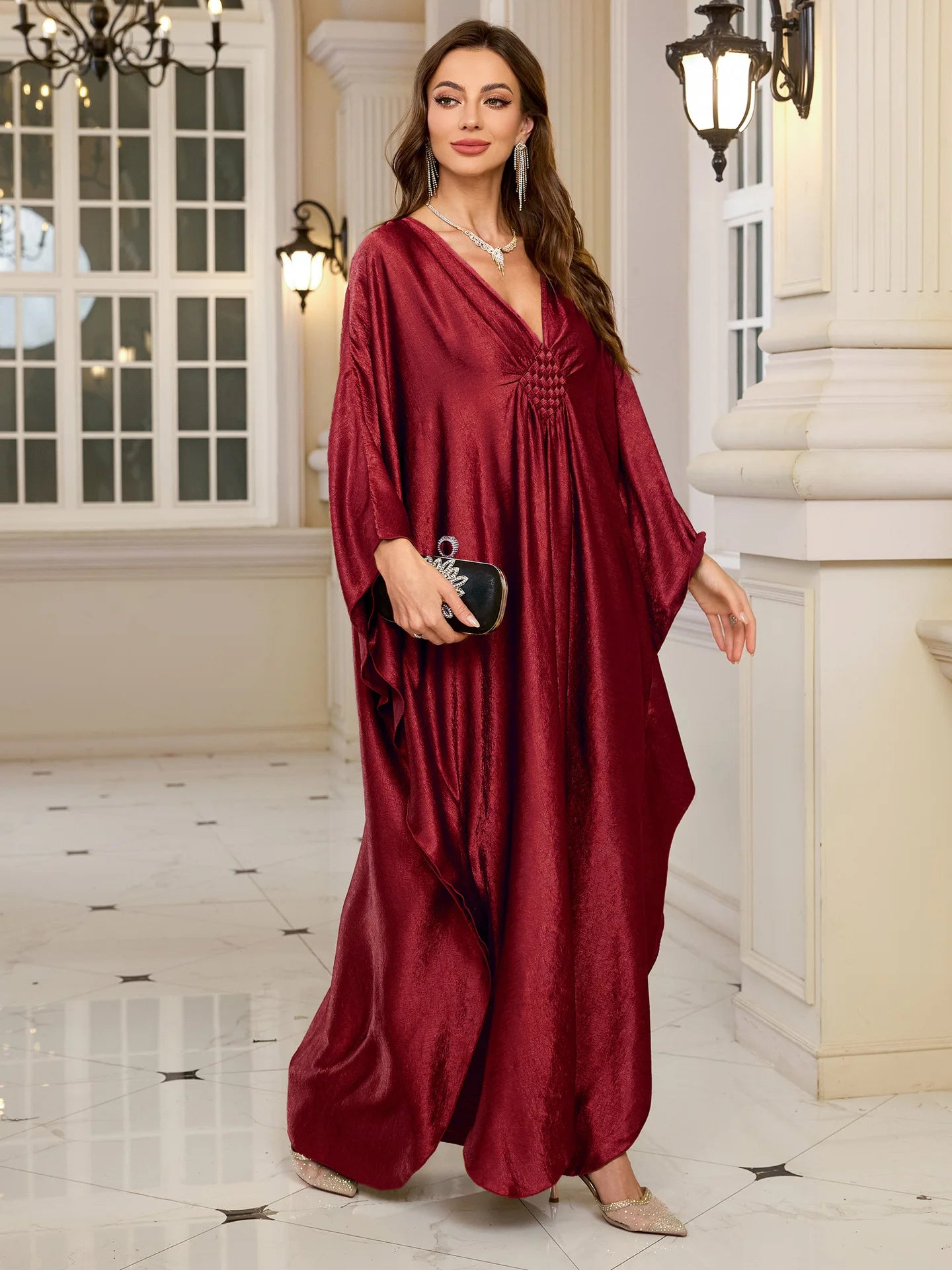 Plus Size Kaftan Dresses for Women Sparkly Glitter Batwing Sleeve Kaftan Cover Up Beach Maxi Dress Loungewear