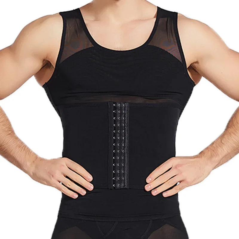 Mens Body Shaper Compression Vest Abdomen Shapewear Tummy Slimming Sheath Gynecomastia Shapers Corset Waist Trainer Fajas Tops Badiee Stylez