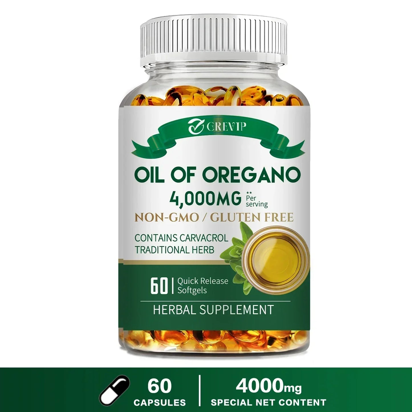 Oil of Oregano Capsules - Promotes Digestion and Intestinal Health, Antioxidant, Enhances Immunity 60 Capsules