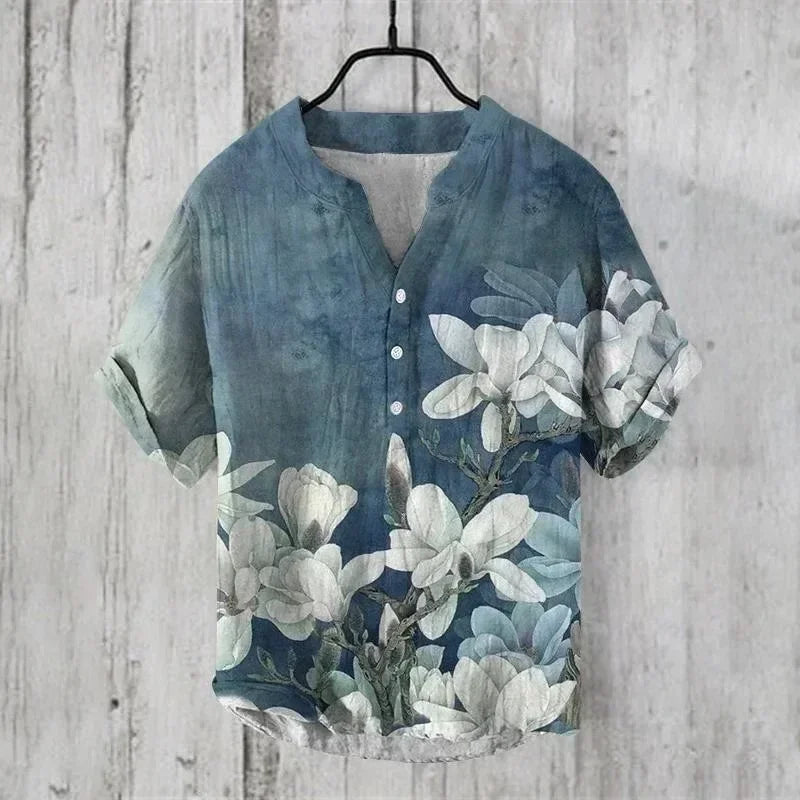 Men's 3D printed men's casual button up long sleeved shirt men's four season top men's 5XL size Q9