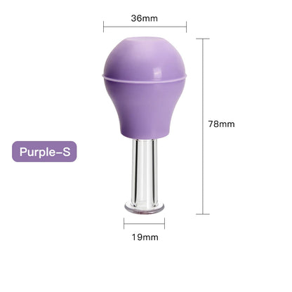 Facial Massage Cups Vacuum Cupping Skin Lifting Anti Cellulite Massager for Face Pvc Body Cups Skin Scraping Massage Jar Purple-S