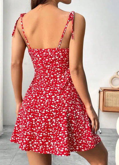 New Women Summer Floral Spaghetti Strap Sexy Dresses,Mini Dress,Beach Dress,Woman Clothing,Short Dresses,Clothes,Sundress