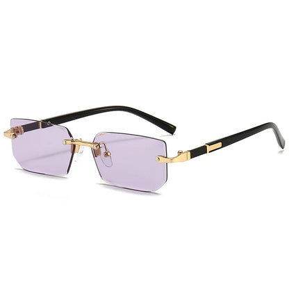 Rimless Sunglasses Rectangle Fashion Popular Women Men Shades Small Square Sun Glasses For Female male Summer Traveling Oculos 3