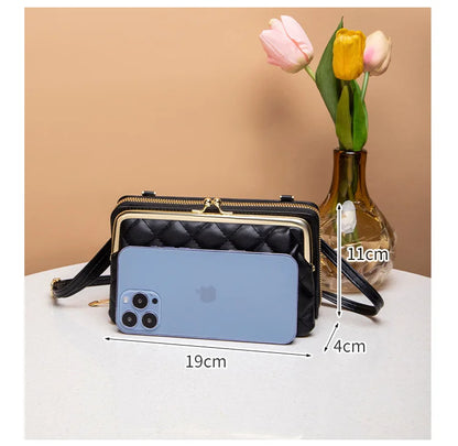 Fashion Women Luxury Leather Single Shoulder Bags Ladies Large Capacity Crossbody Mobile Phone Purse Female Messenger Wallet