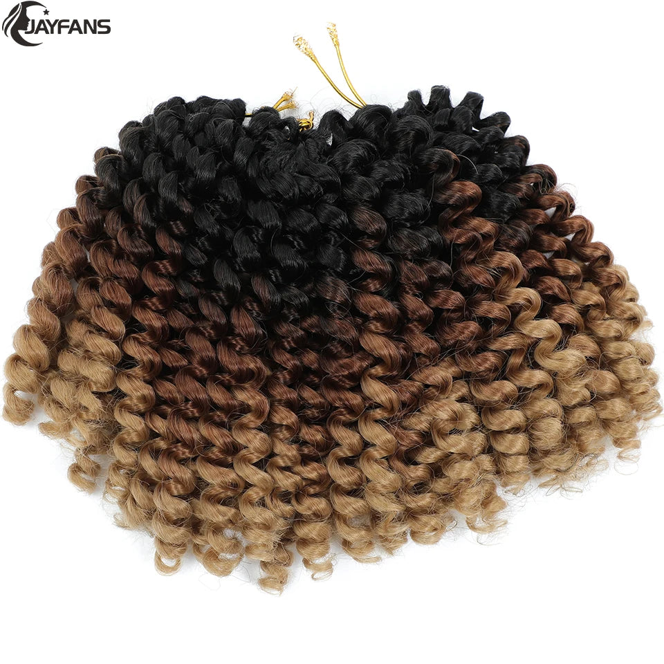 1- 5 Packs 8 inch Jumpy Wand Curl Jamaican Bounce Crochet Hair Natural Black Wand Curls Crochet Hair Short Curly Crochet Braids Badiee Stylez