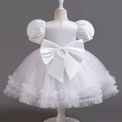 Fancy 12M Baby Sequins Tutu Gown Girl Sequin Bow 1st Birthday Princess Dress Flower Girl Costume for Wedding Party Summer Cloth