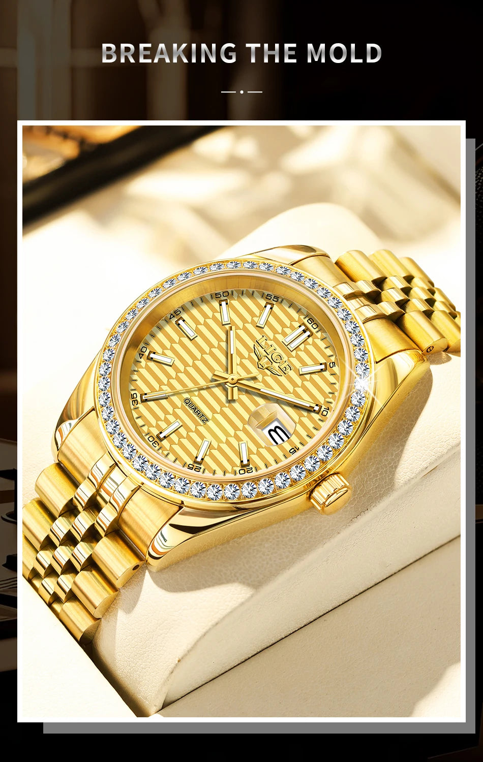 LIGE 2025 NEW Women's Watch Luxury Fashion quartz wristwatch ladies Stainless Steel Waterproof Calendar Watch for Women reloj