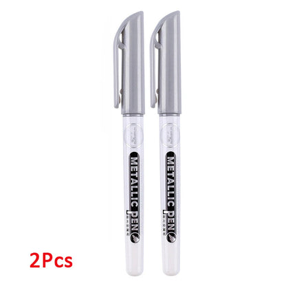 1-4Pcs Metallic Waterproof Permanent Marker Pens for DIY Epoxy Resin Mold Gold Silver Color Drawing Supplies Craft Marker Pen pen-Silver