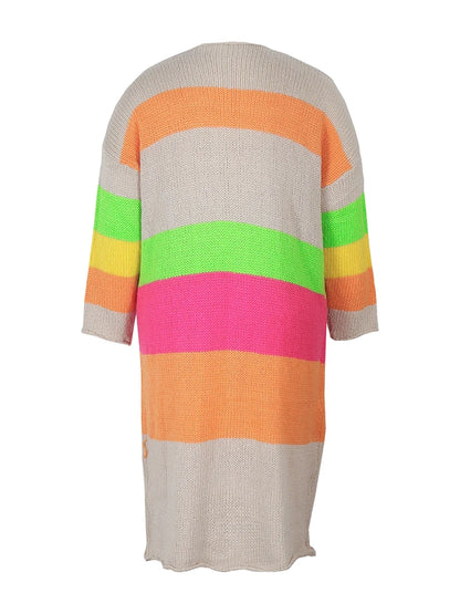 Plus Size Women's Plus Size Colour Block Simple Daily Wear Long Sleeve Sweater Dress Best Choice for Autumn and Winter