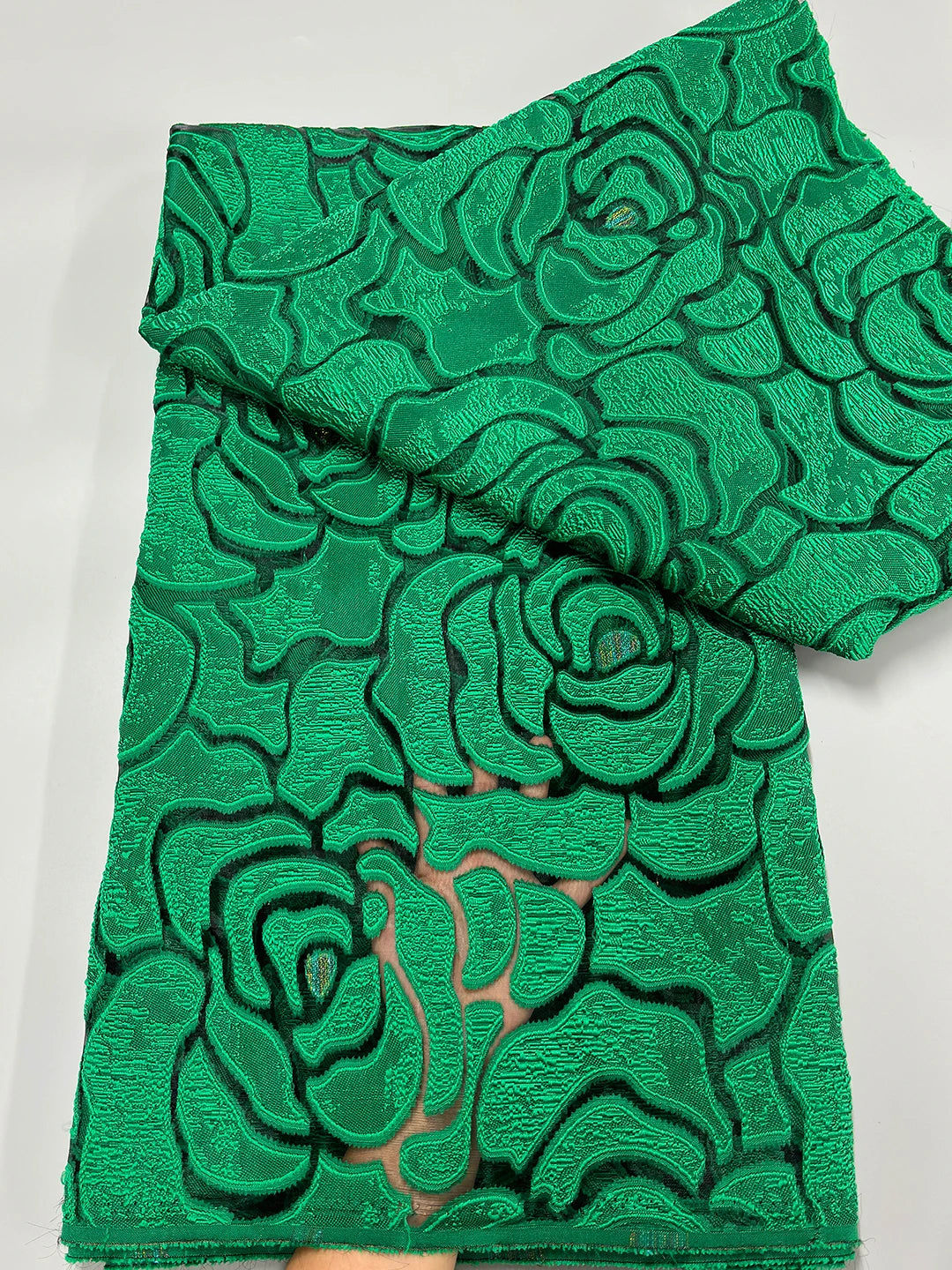 Latest French Brocade Jacquard Tulle Lace Fabric 2024High Quality African Gilding Satin Lace Fabric For Women Wedding Dress Sew 51097 5yard