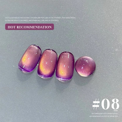 1-3pcs PSK 2025 New Whitening Purple Glass Beads Starry Crystal Nail Art Purple Glass Bead Cat Eye Gel Nail Polish Nail Supplies shuiguomy8