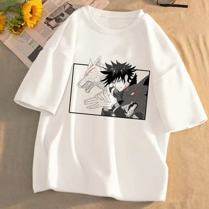 Jujutsu Kaisen Anime T-shirt Unisex Pattern T-shirt Summer Short-sleeved Casual Cute Cartoon Tops Gojo Sato Tadayoshi Streetwear